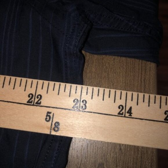 Calvin Klein Mens Large Button Up Shirt Blue Stripe Long Sleeve Dress Shirt - Picture 7 of 9